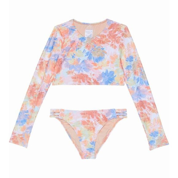 O'NeillGirls' Wildflowers Long Sleeve Two Piece Swim Set